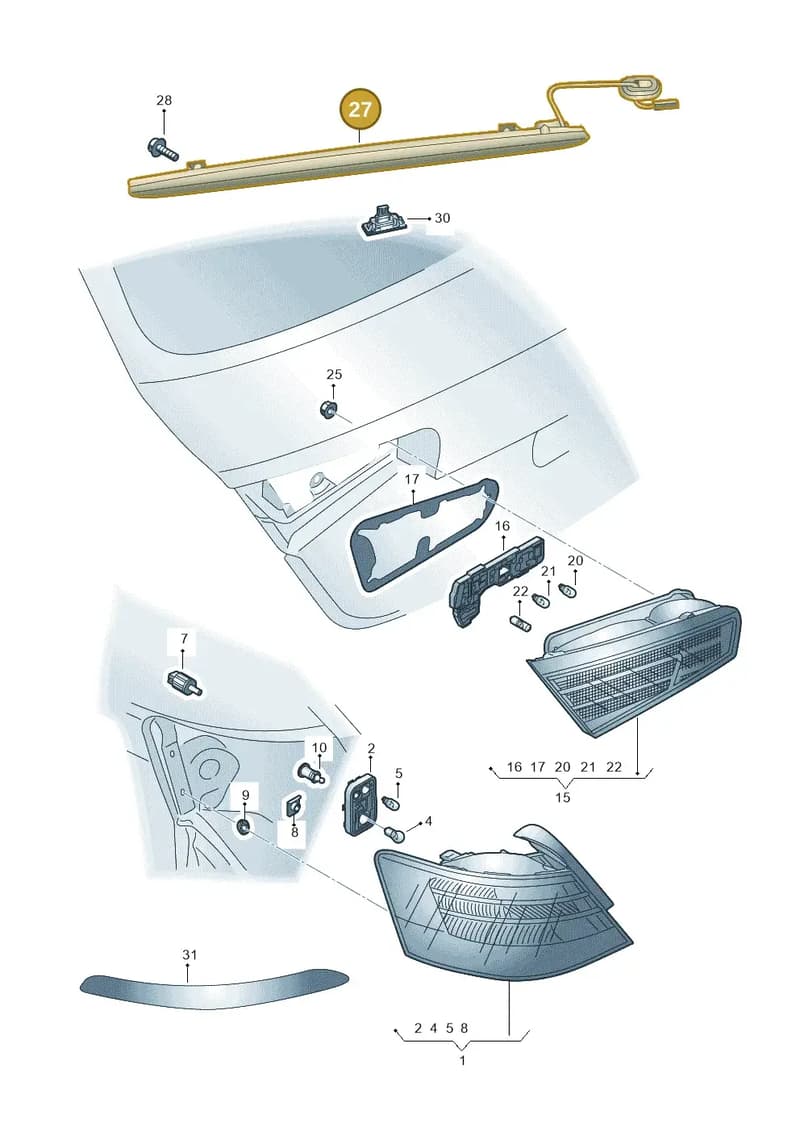 8V0945097B — Audi RS3 Limousine (2017-2020) diagram 745945000, position 27
