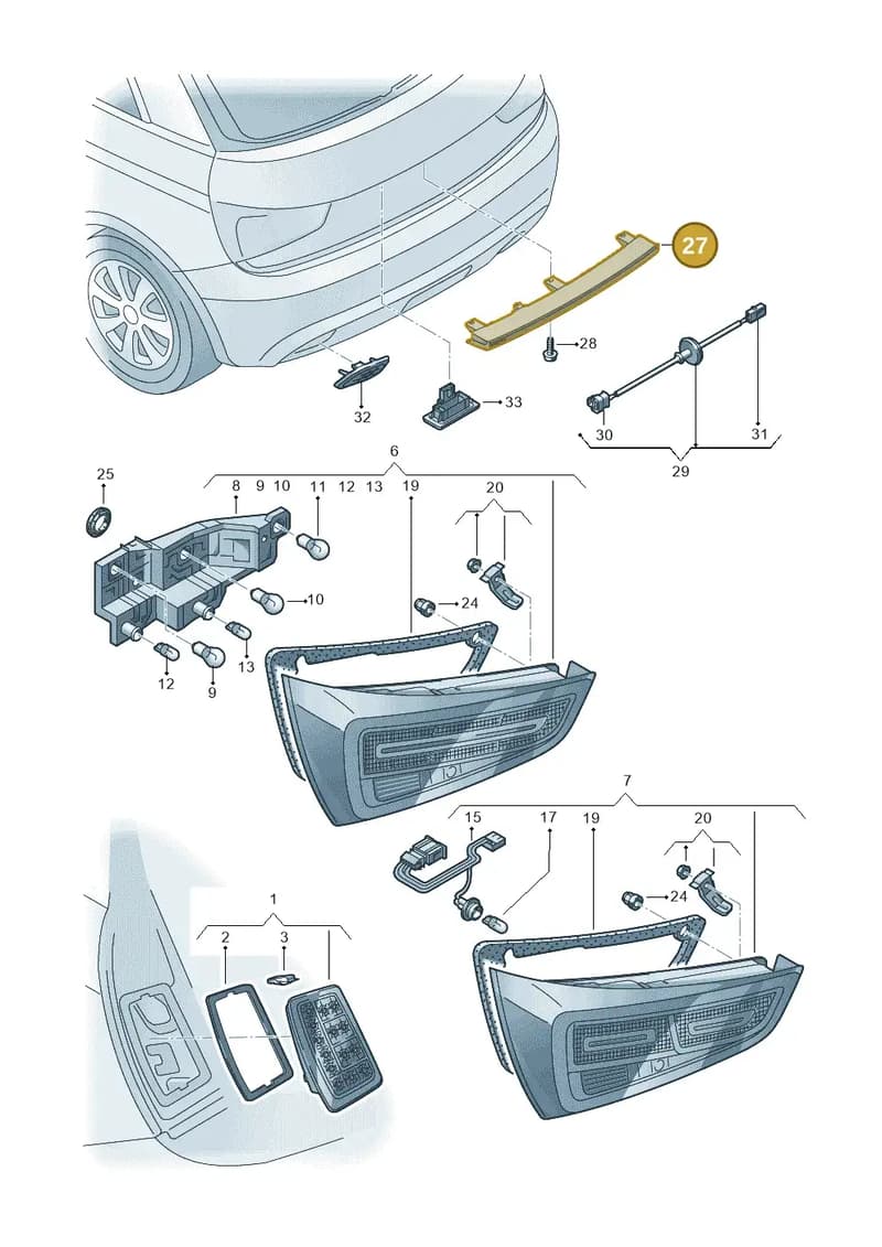 8V0945097B — Audi A1 Sportback (2014-2018) diagram 792945000, position 27