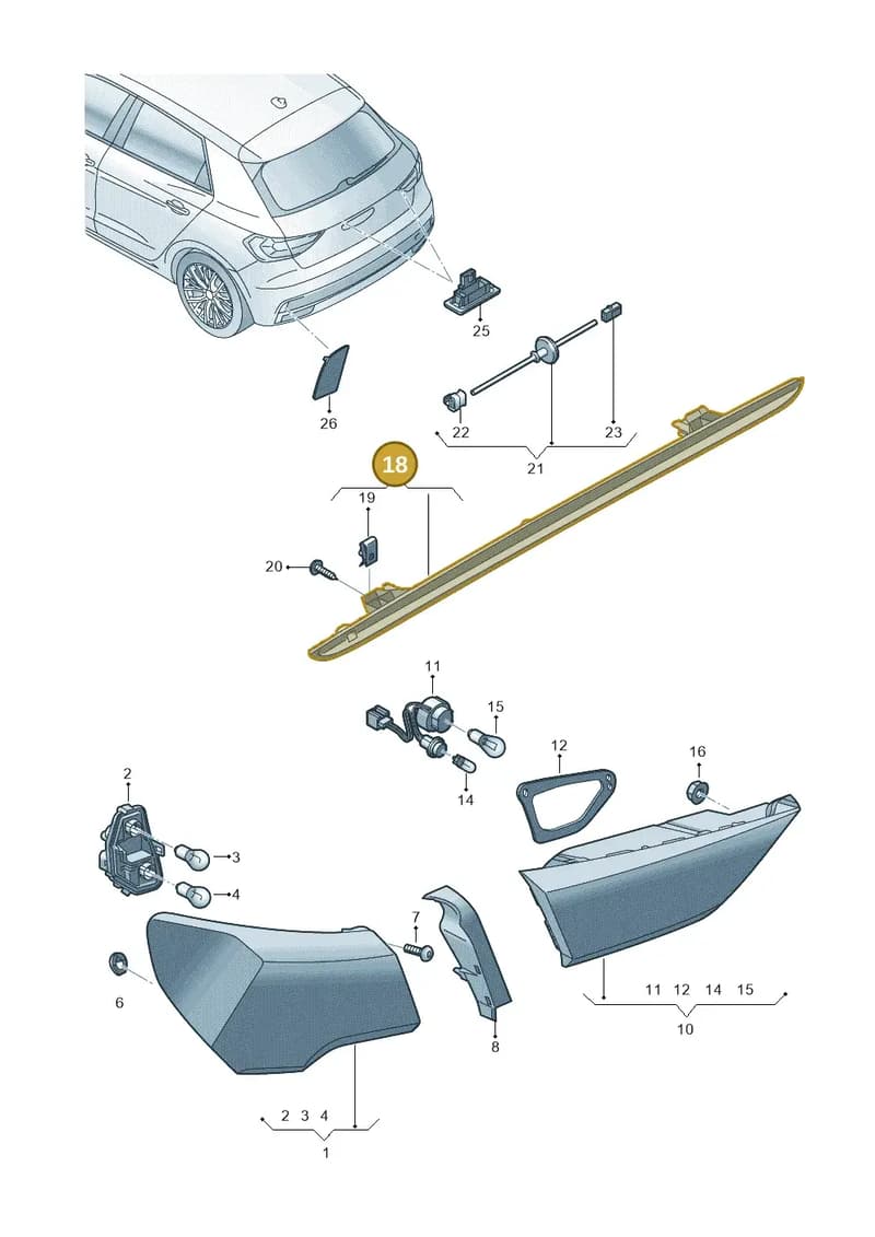 8V0945097B — Audi A1 Sportback (2018-2025) diagram 592945000, position 18