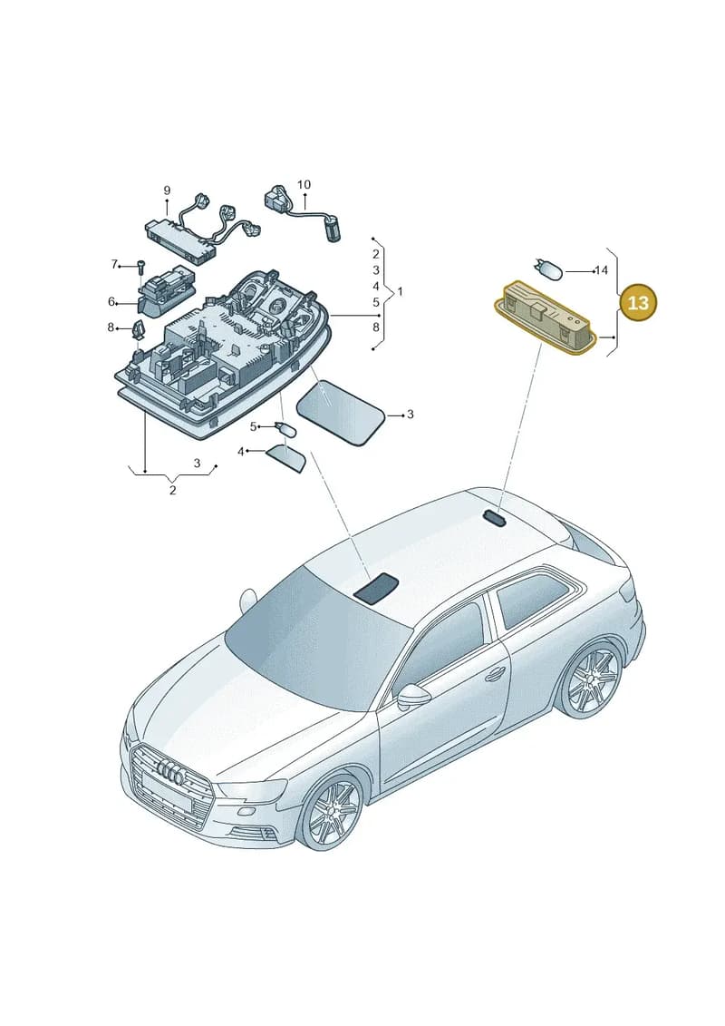 8V0947111BBC5 — Audi RS3 Limousine (2017-2020) diagram 890947000, position 13