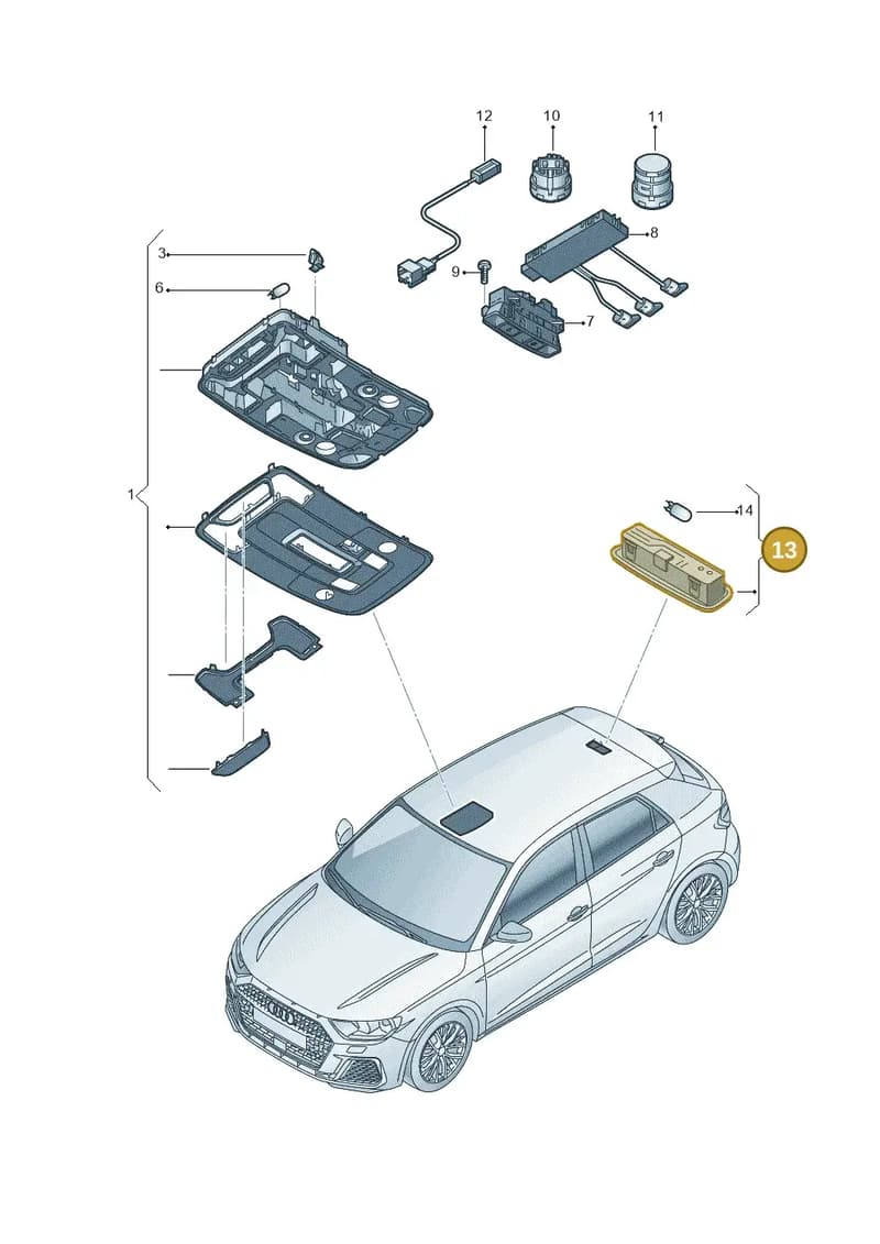 8V0947111ET1 — Audi A1 sportback 1.0 (2018-) diagram 592947000, position 13