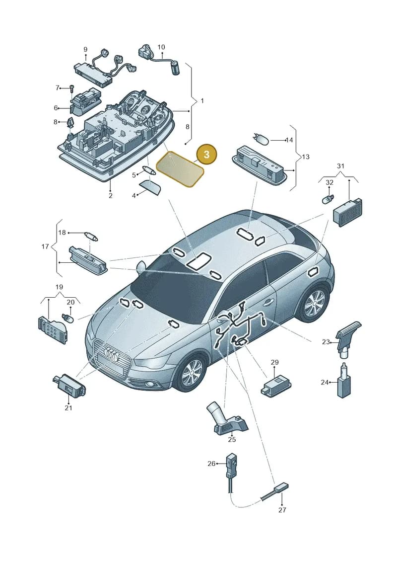8V0947126ABJ3 — Audi Q3 quattro (2011-2015) diagram 708947000, position 3