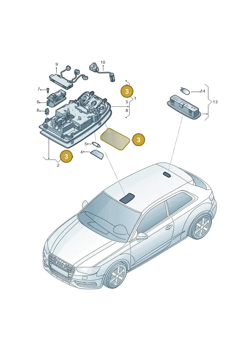 8V0947126AET1 — Audi RS3 Sportback (2015-2016) diagram 745947000, position 3