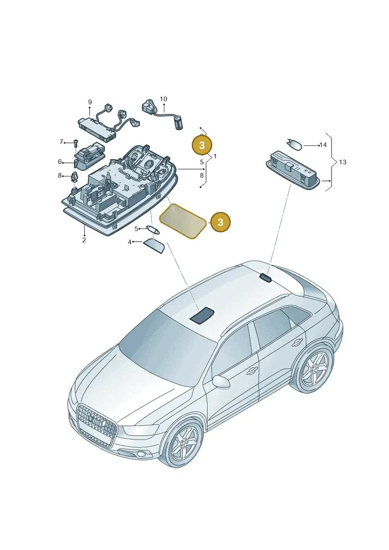 8V0947126AET1 — Audi RS Q3 (2013-2018) diagram 764947000, position 3