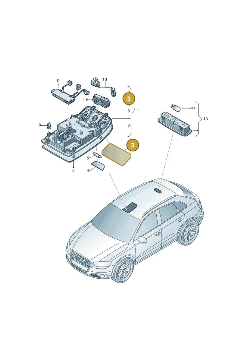 8V0947126BET1 — Audi Q3 (2014-2019) diagram 855947020, position 3