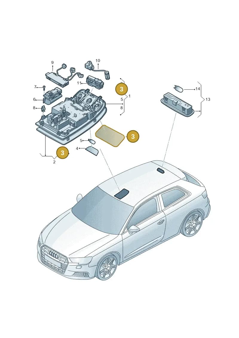 8V0947126BET1 — Audi RS3 Limousine (2017-2020) diagram 890947020, position 3
