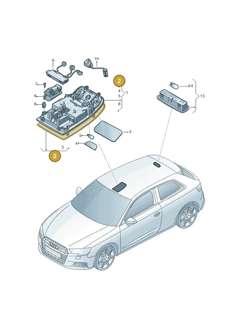 8V0947133E6PS — Audi RS3 Limousine (2017-2020) diagram 890947000, position 2