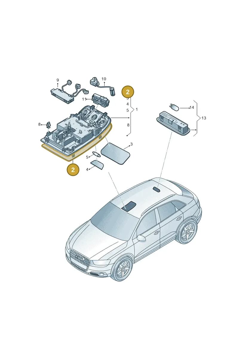 8V0947133FBA4 — Audi Q3 2.0 TDI (2014-2019) diagram 855947020, position 2