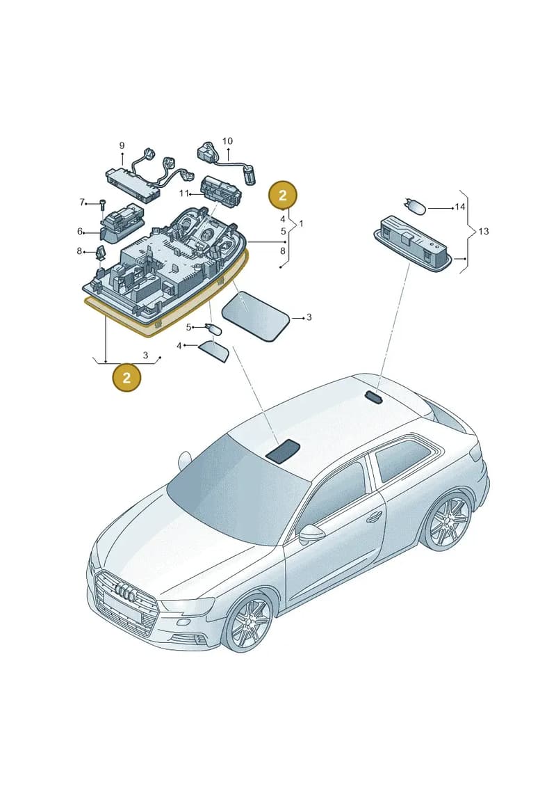 8V0947133FET1 — Audi RS3 Limousine (2017-2020) diagram 890947020, position 2