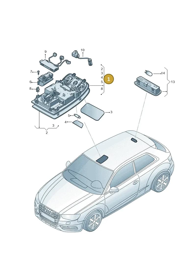 8V0947135A6PS — Audi RS3 Sportback (2015-2016) diagram 745947000, position 1