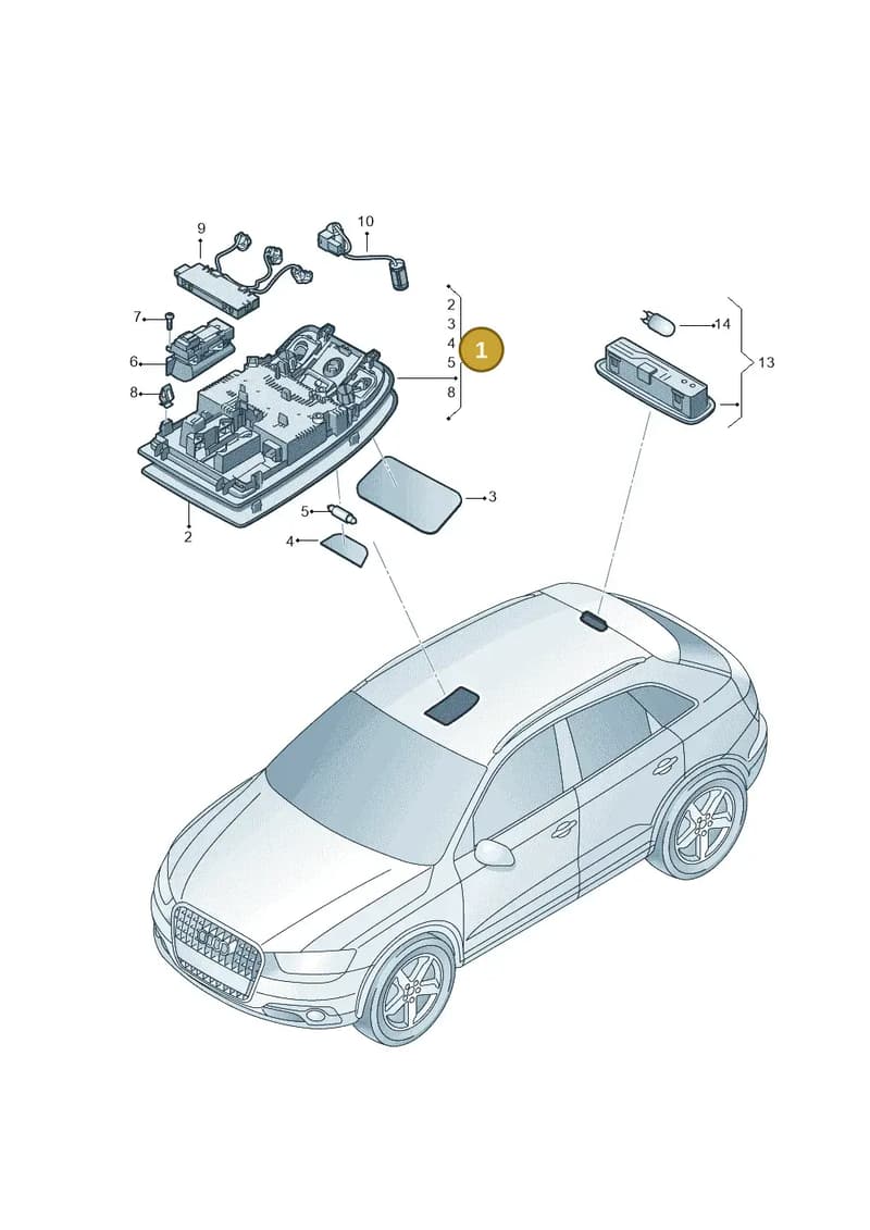8V0947135A6PS — Audi RS Q3 (2013-2018) diagram 764947000, position 1
