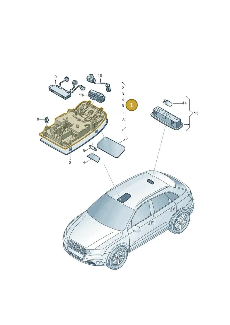 8V0947135PET1 — Audi Q3 (2014-2019) diagram 855947020, position 1