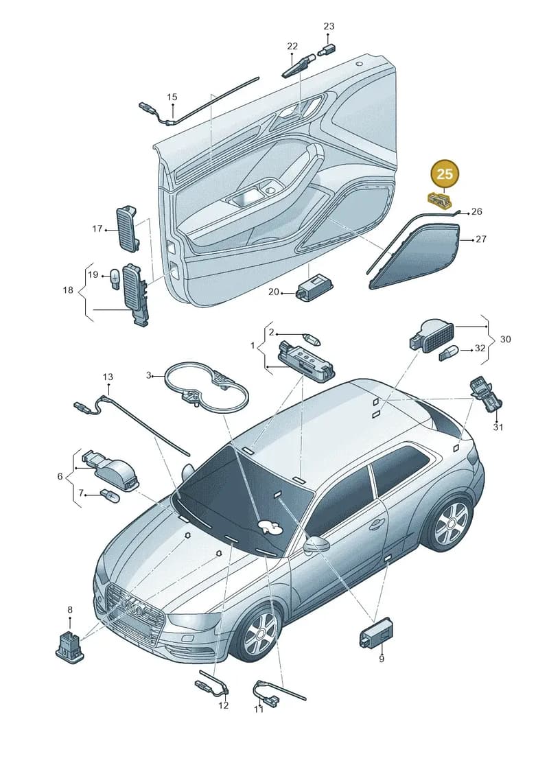 8V0947356 — Audi RS3 Sportback (2015-2016) diagram 745947100, position 25