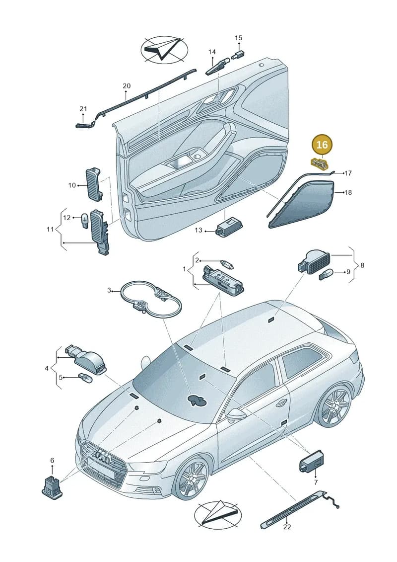 8V0947356 — Audi RS3 Limousine (2017-2020) diagram 890947100, position 16