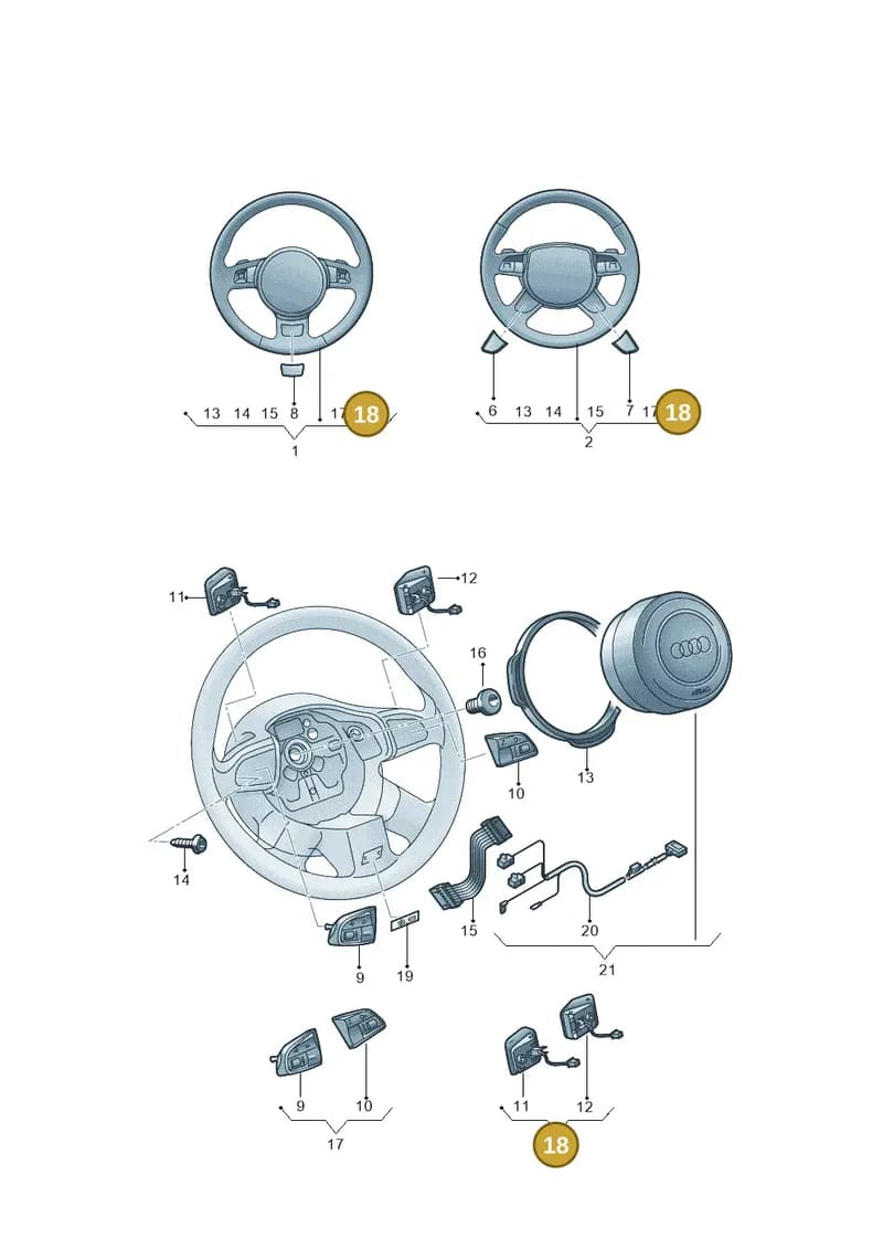8V0951523INZ — Audi A8L qu. 3.0 TDI (2013-2018) diagram 771419000, position 18
