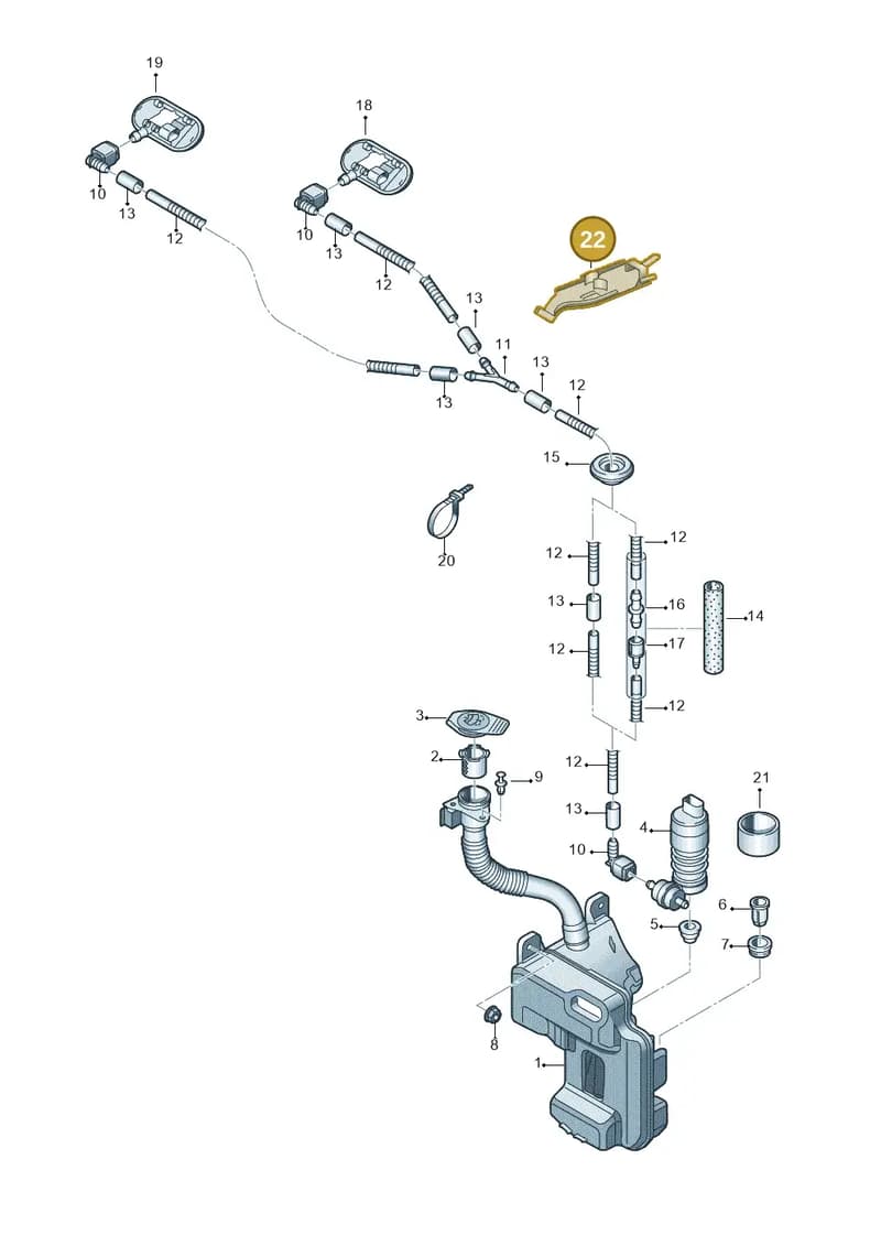 8V0955845B — Audi A3 Sportback (2016-2020) diagram 745955100, position 22