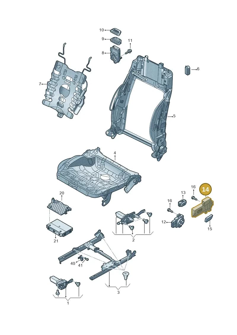 8V0959748 — Audi A3 Cabriolet (2016-2020) diagram 891959200, position 14