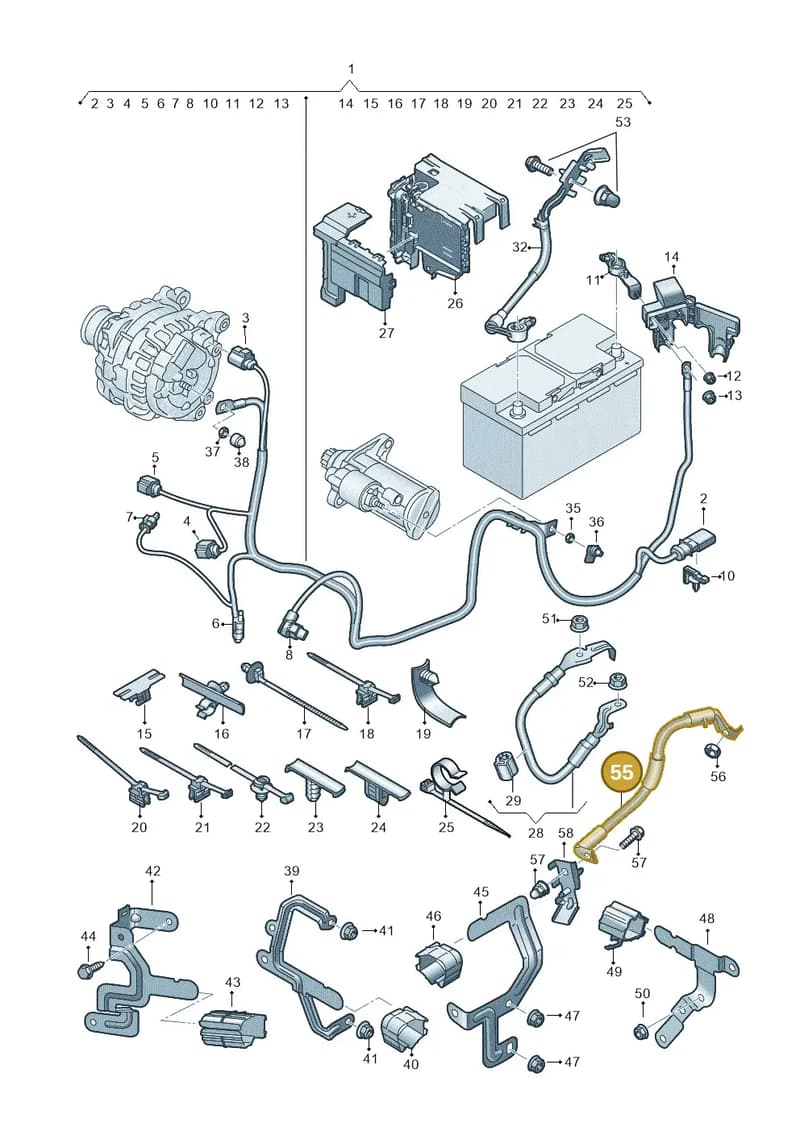 8V0971250B — Audi A3 Sportback (2019-2025) diagram 596972000, position 55