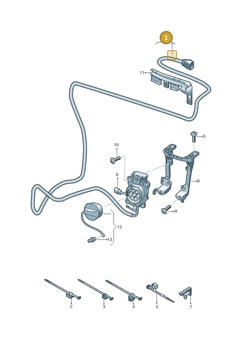8V0971509M — Audi A3 Sportback (2016-2020) diagram 745972070, position 1