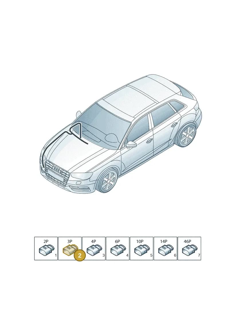 8V0973703 — Audi RS3 Sportback (2015-2016) diagram 858971880, position 2