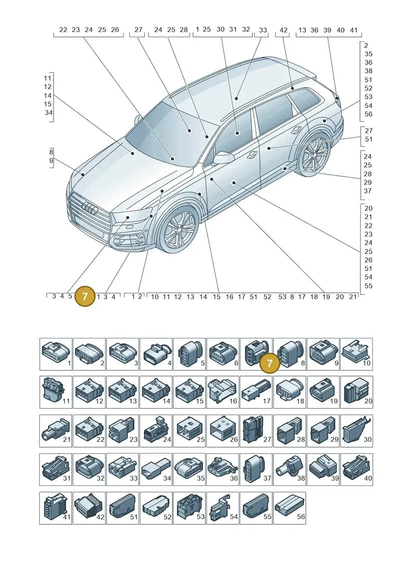 8V0973703 — Audi Q7 (2015-2025) diagram 859971790, position 7