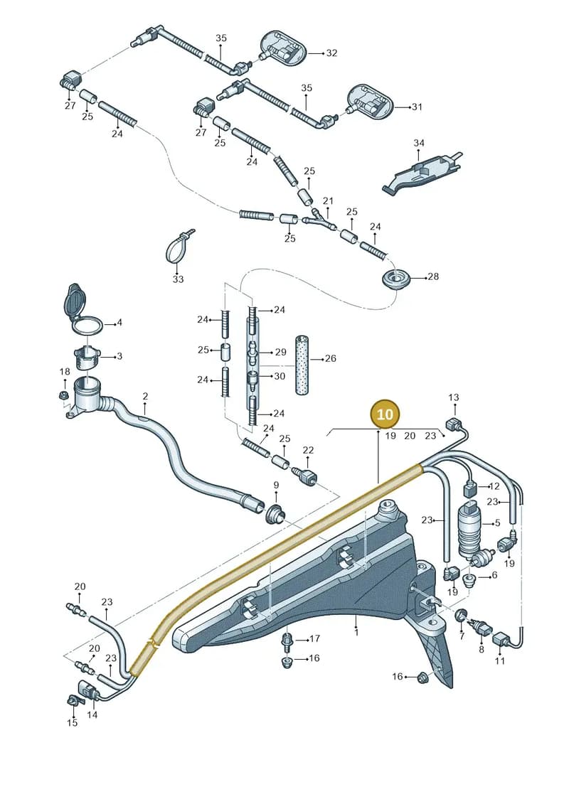 8V0974909 — Audi RS3 Sportback (2015-2016) diagram 858955100, position 10