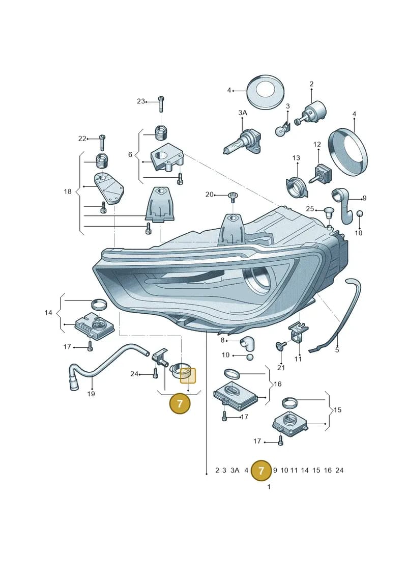 8V0998099 — Audi A3 Sportback 1.4 (2014-) diagram 785941010, position 7
