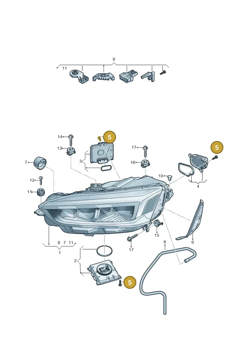 8V0998099 — Audi A5 Cabriolet (2016-2025) diagram 897941050, position 5