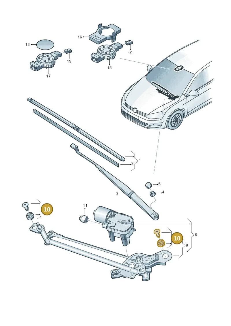 8V0998754 — Volkswagen Golf (2015-2019) diagram 746955000, position 10