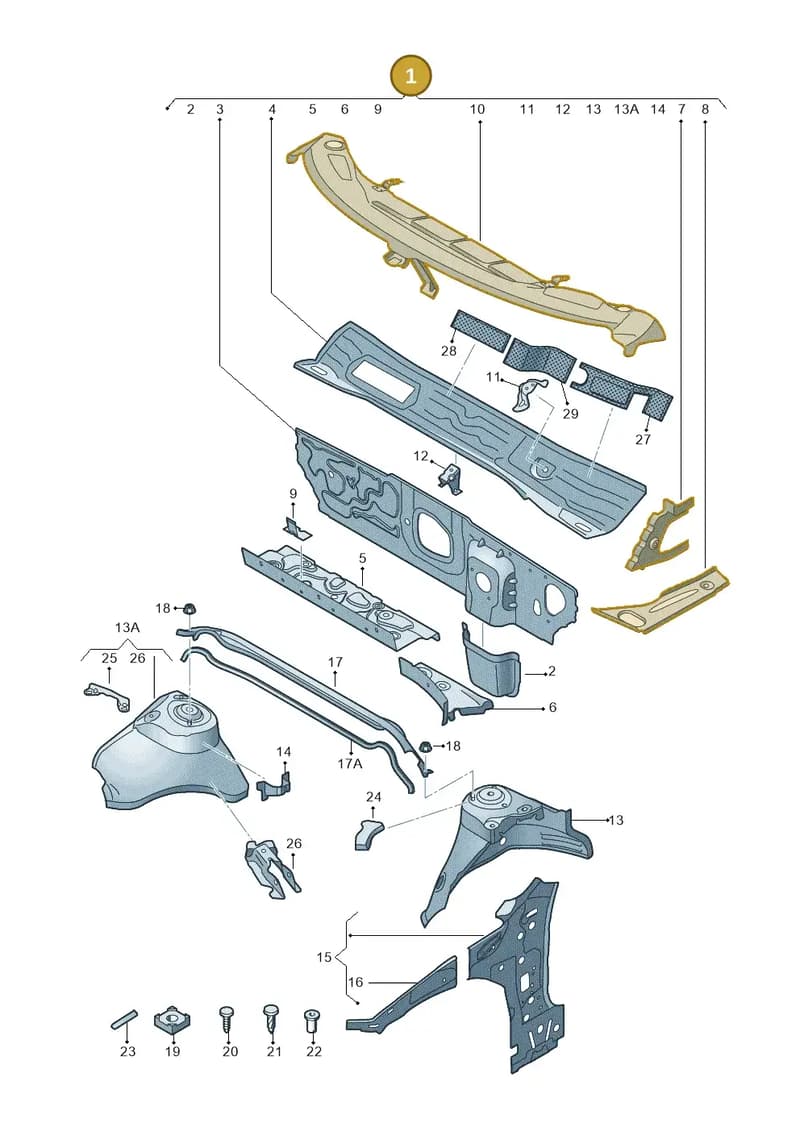 8V1803147TB — Audi RS3 Limousine (2017-2020) diagram 745805500, position 1