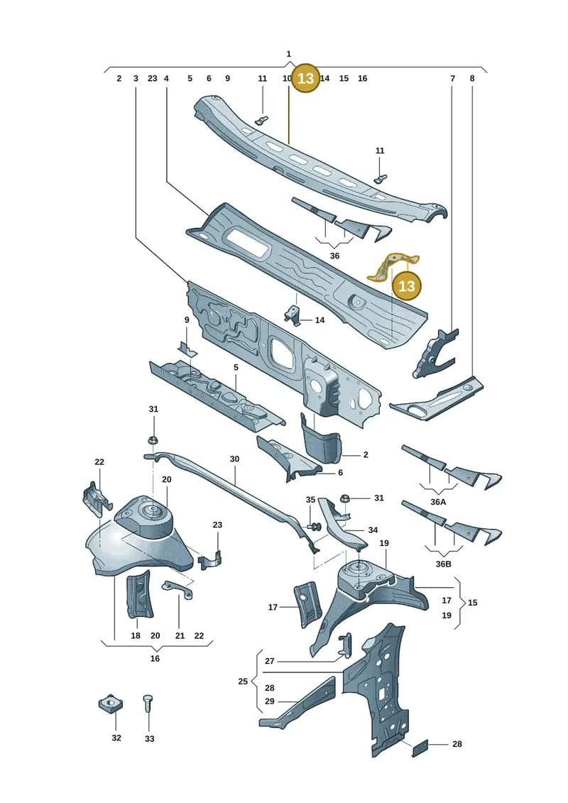8V1805323A — Audi A3 (2020-) diagram 8yx805050, position 13