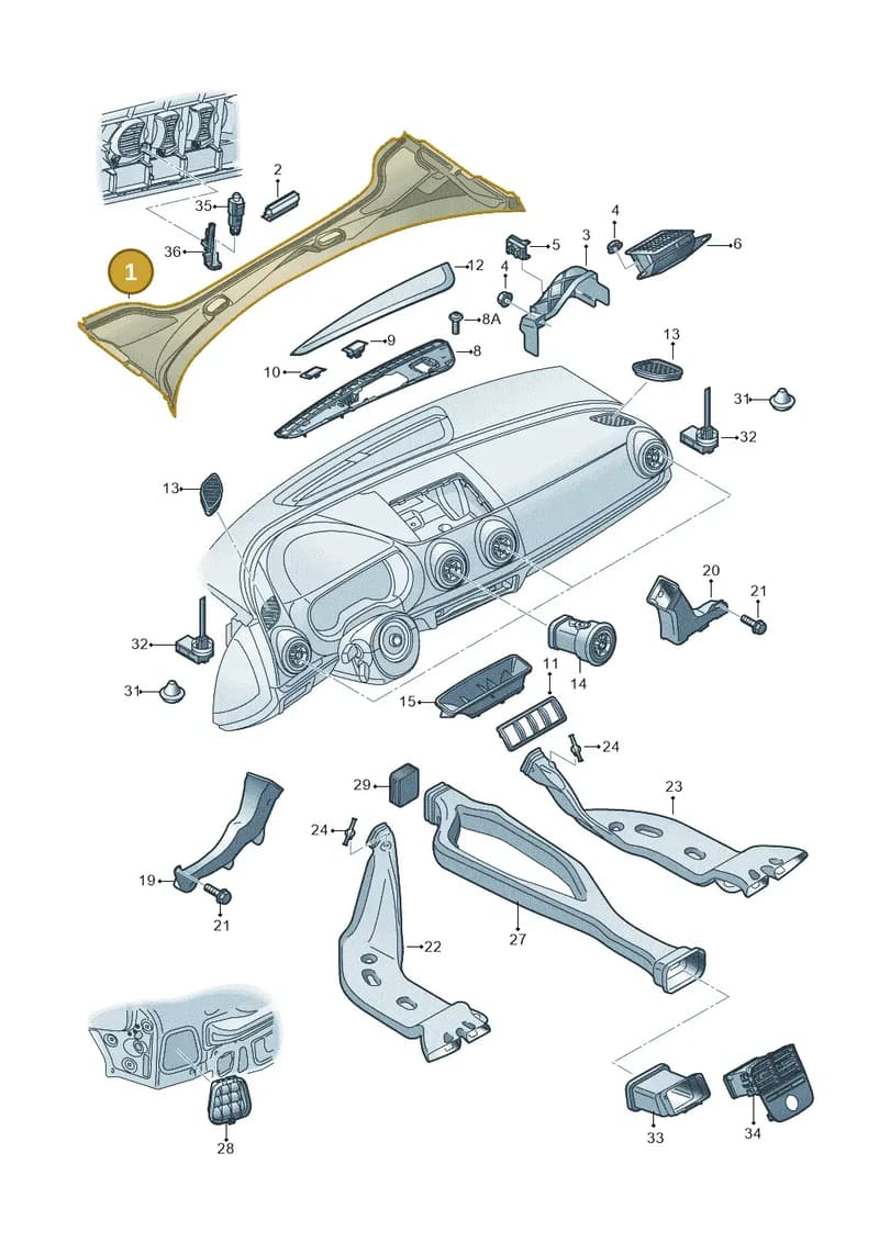 8V18194019B9 — Audi RS3 Sportback (2015-2016) diagram 745819300, position 1