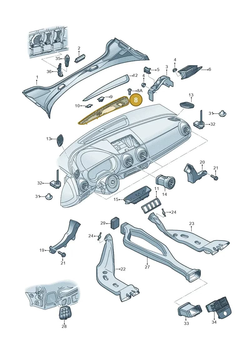 8V1819635E6PS — Audi RS3 Limousine (2017-2020) diagram 745819300, position 8