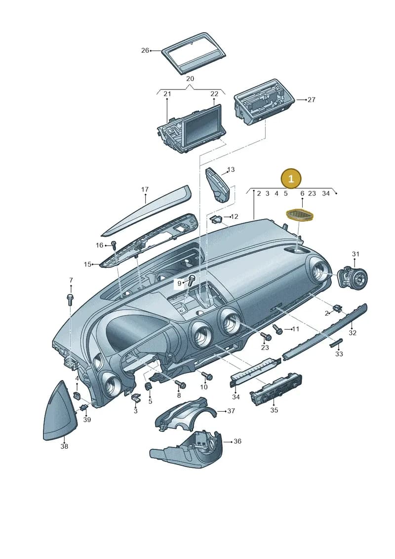 8V1857001K24A — Audi A3 Limousine 2.0 (2015-2016) diagram 745857100, position 1