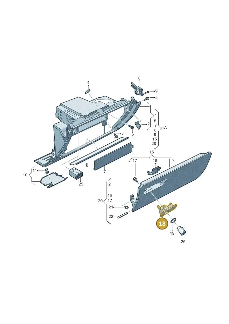 8V1857131C3Q7 — Audi A3 Cab. 1.4 (2013-2016) diagram 745857200, position 18