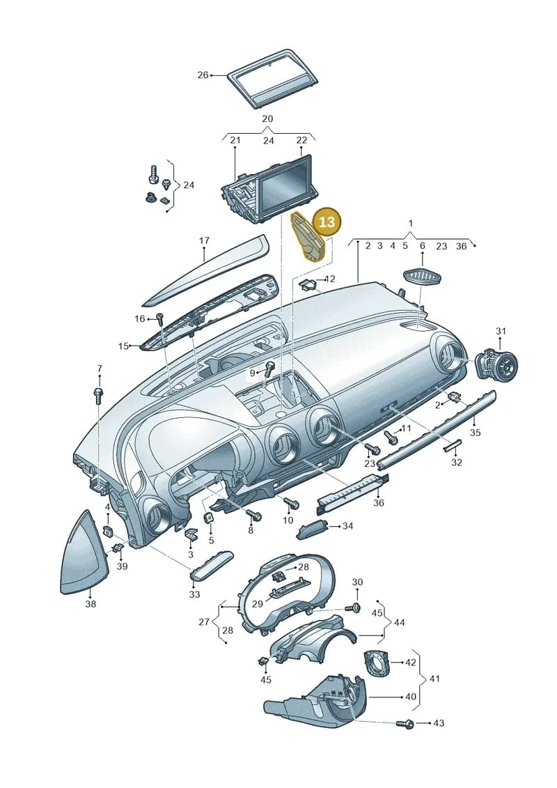 8V1857893 — Audi RS3 Limousine (2017-2020) diagram 890857100, position 13
