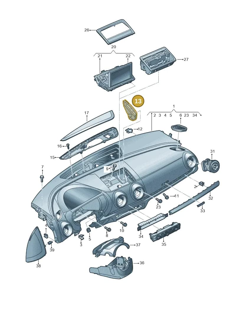8V1857894 — Audi A3 Cab. 1.4 (2013-2016) diagram 745857100, position 13