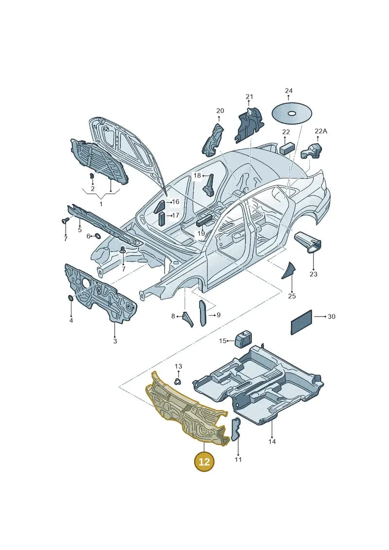 8V1863947R — Audi A3 Limousine 2.0 (2015-2016) diagram 886863200, position 12