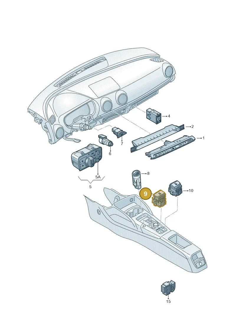 8V1927225B — Audi A3 Sportback (2016-2020) diagram 745941500, position 9