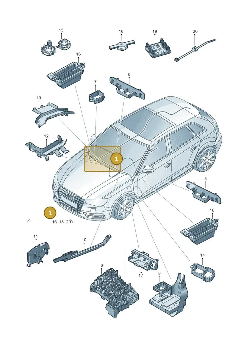 8V1970098 — Audi RS3 Sportback (2015-2016) diagram 858971800, position 1