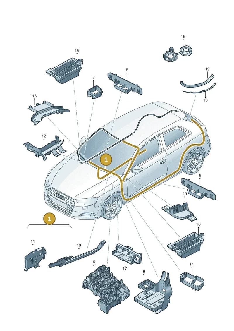 8V1970098 — Audi A3 Sportback (2016-2020) diagram 890971080, position 1
