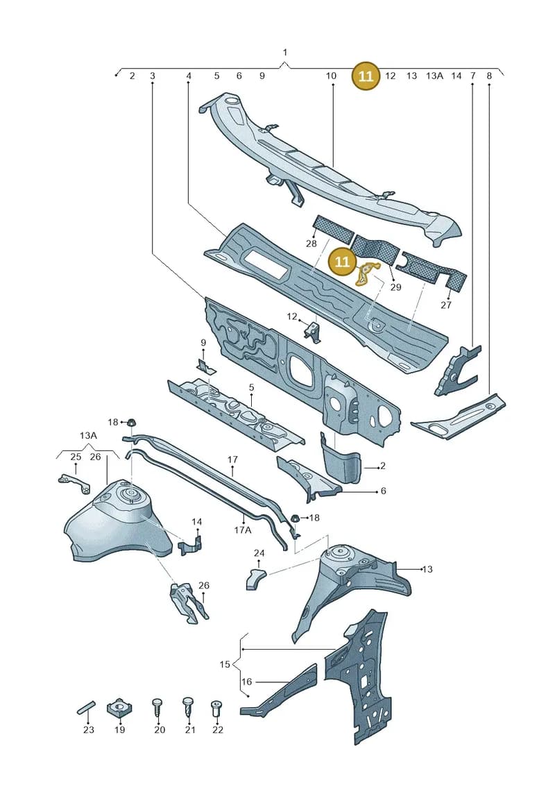 8V2805324A — Audi RS3 Limousine (2017-2020) diagram 745805500, position 11