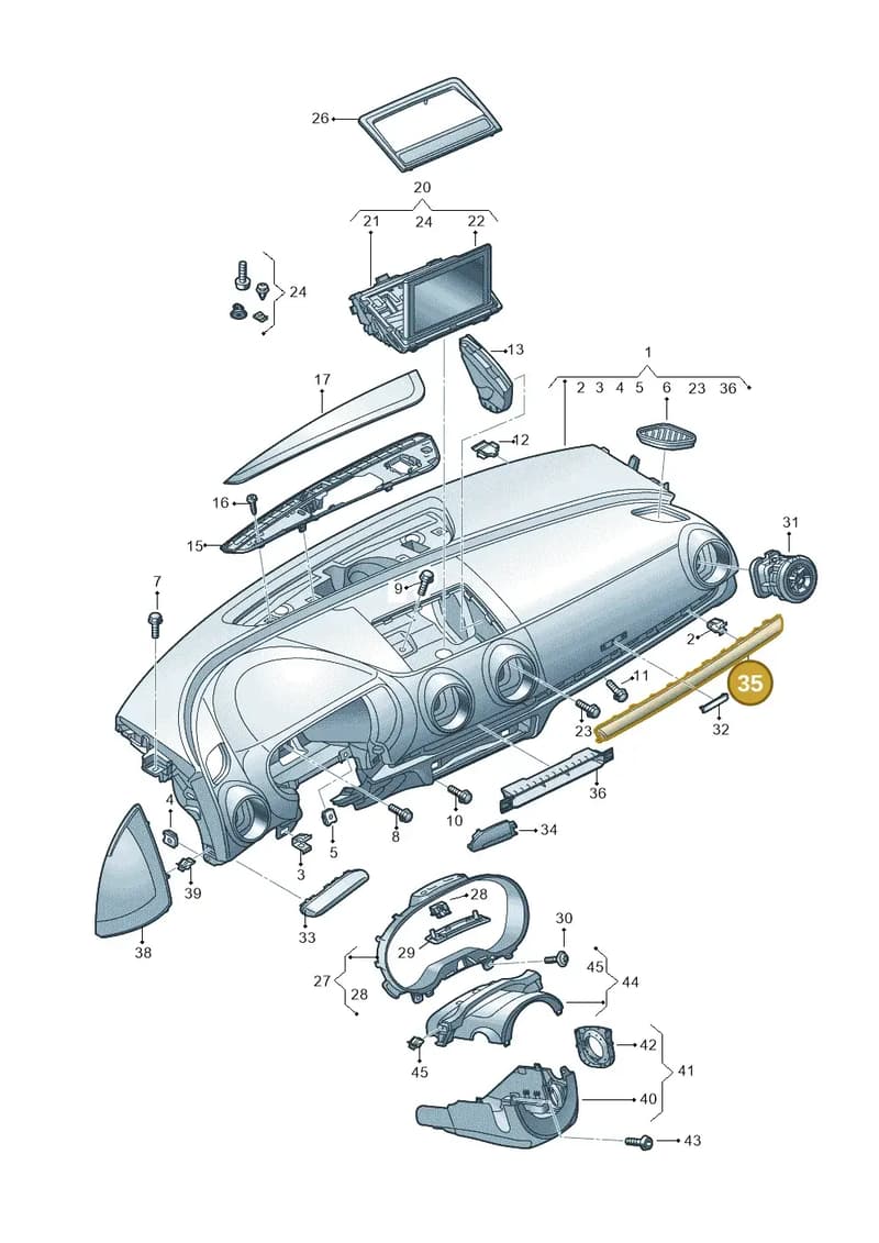 8V2853189AHWN5 — Audi RS3 Limousine (2017-2020) diagram 890857100, position 35
