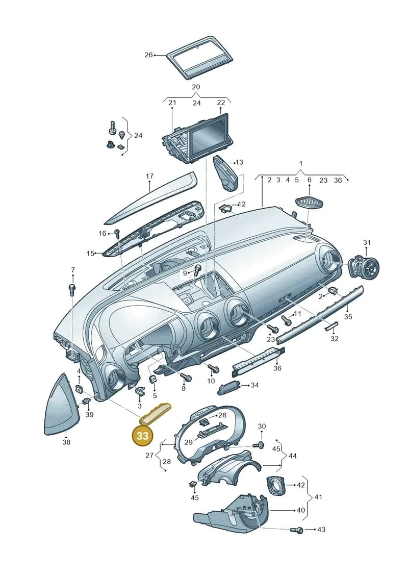 8V2853190LWG1 — Audi RS3 Limousine (2017-2020) diagram 890857100, position 33