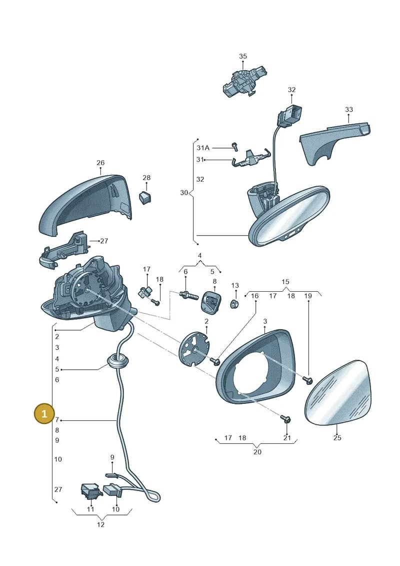 8V2857409F9B9 — Audi RS3 Sportback (2015-2016) diagram 745857400, position 1