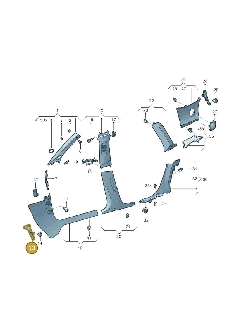 8V2867191 — Audi RS3 Sportback (2015-2016) diagram 858867650, position 13
