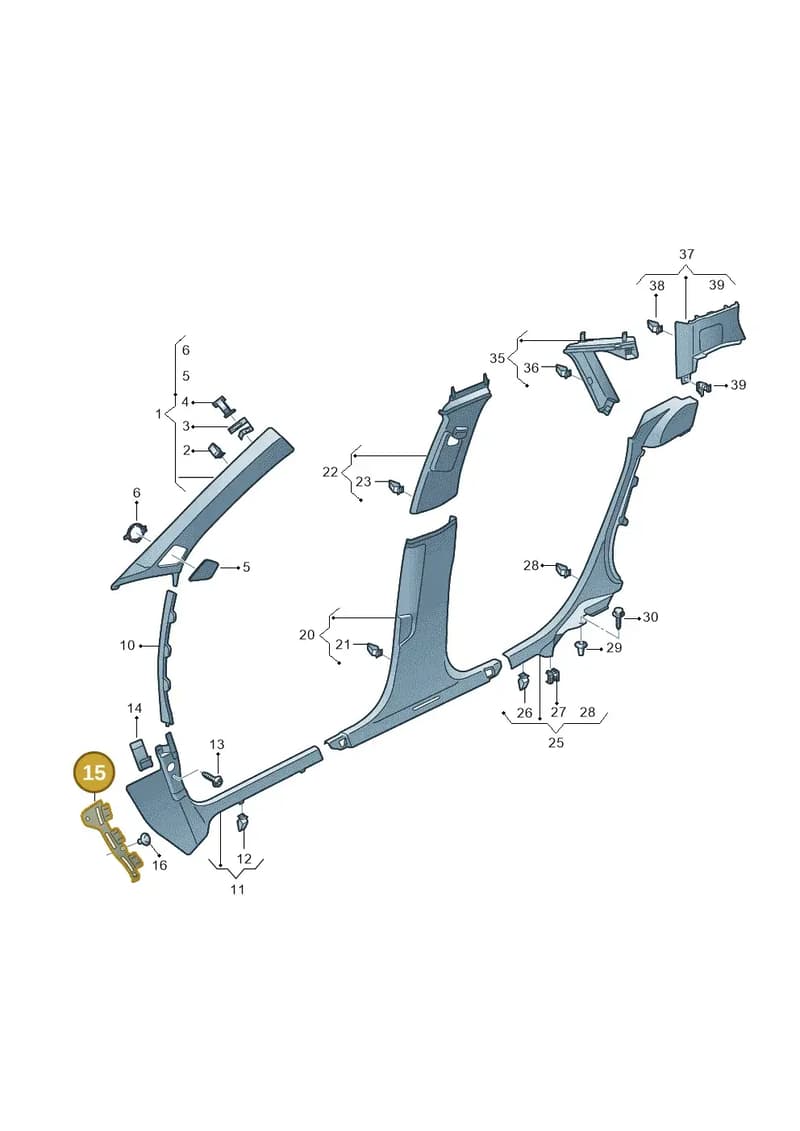 8V2867191 — Audi A3 Sportback (2019-2025) diagram 596867650, position 15