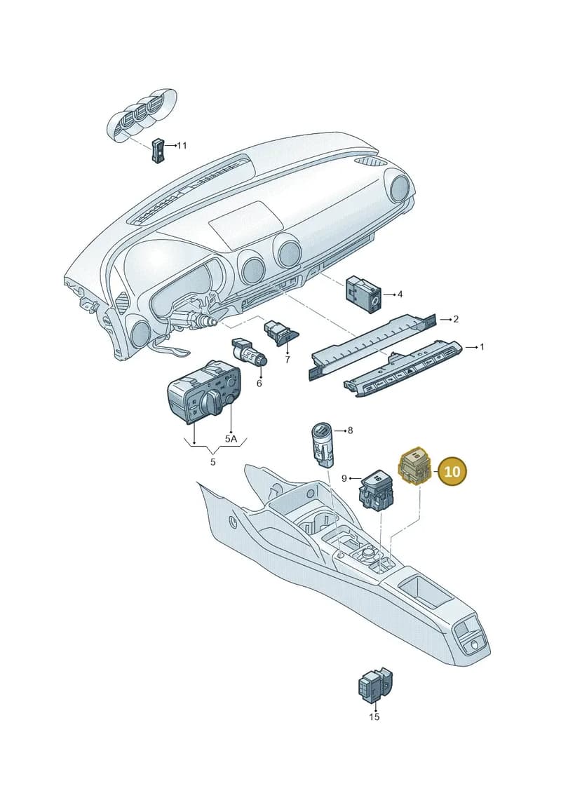 8V2927143B — Audi A3 Sportback (2016-2020) diagram 745941550, position 10