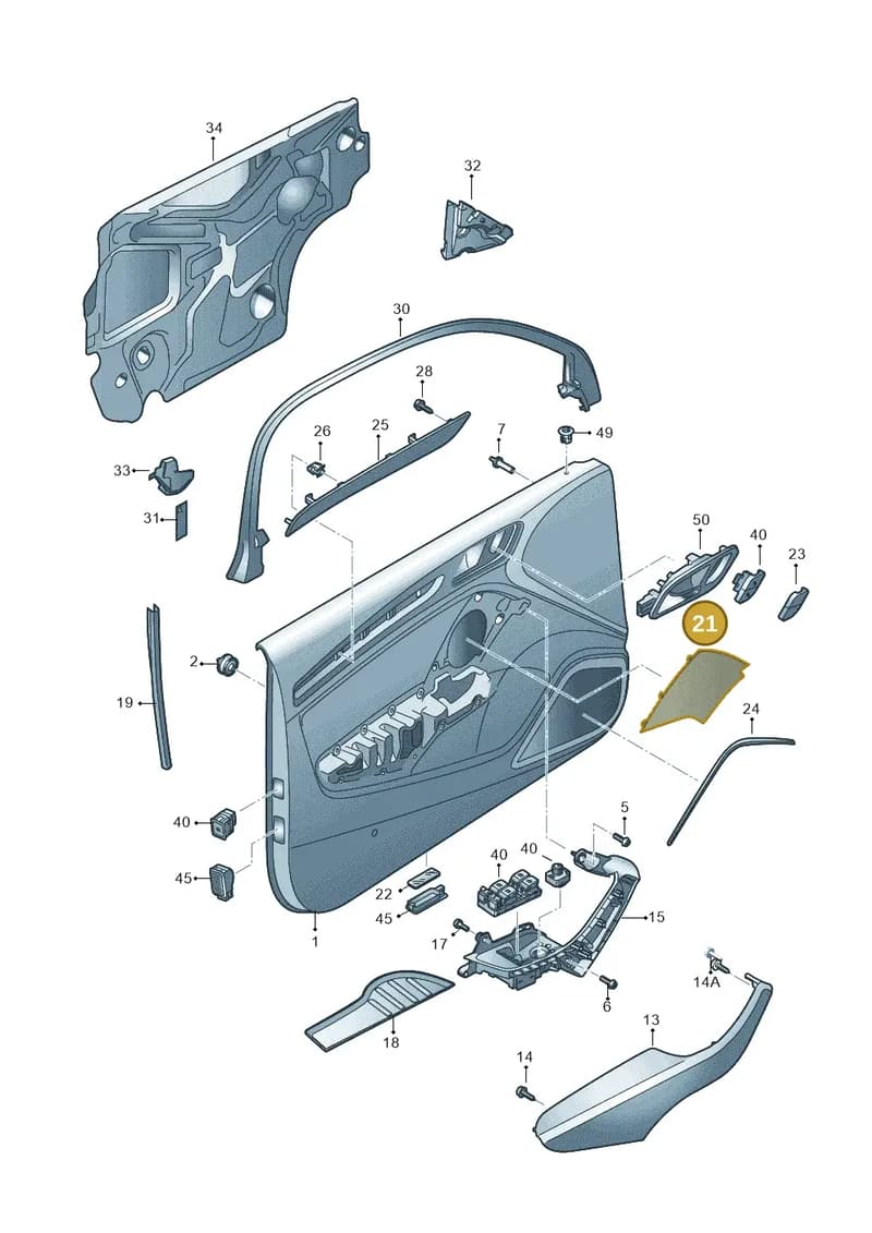 8V3035409A8Y4 — Audi A3 Sportback (2012-2016) diagram 745867000, position 21