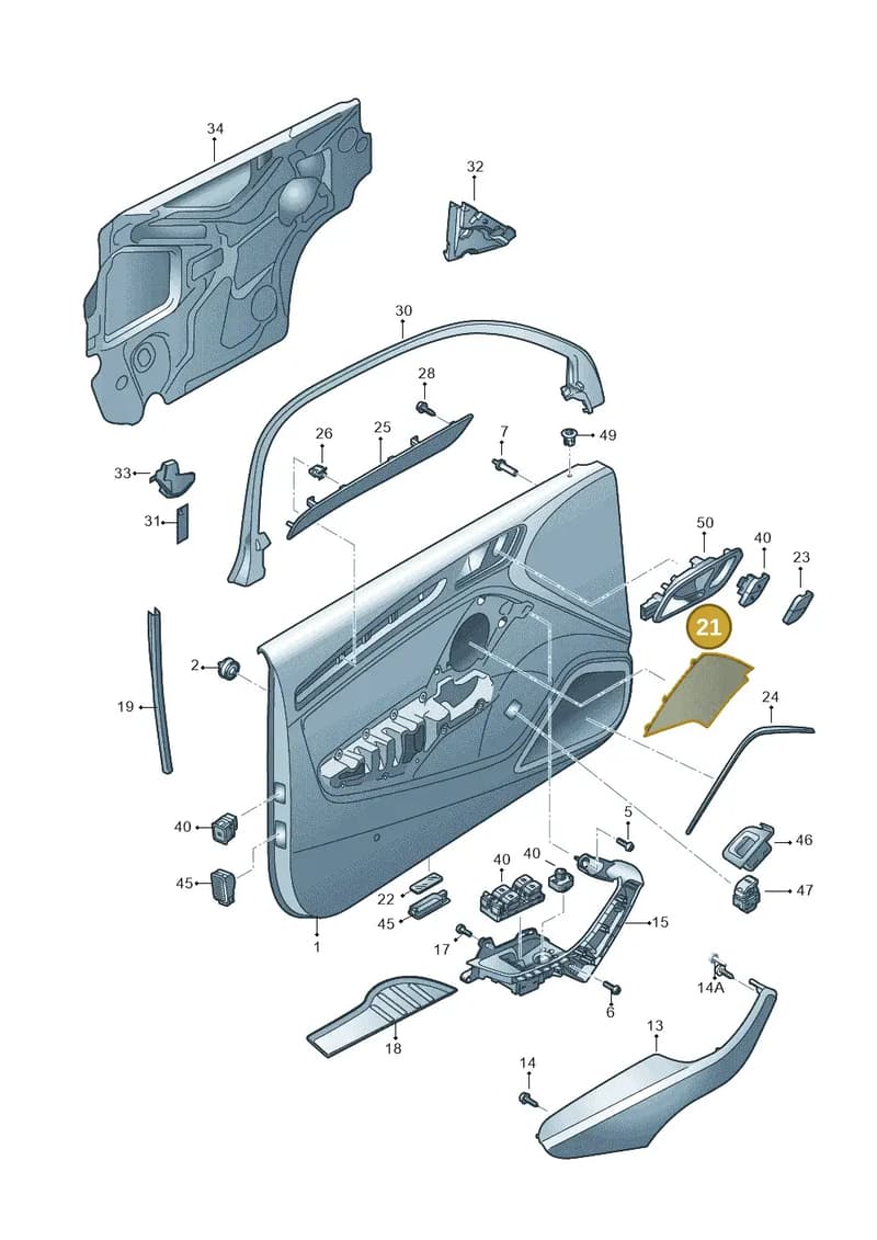 8V30354108Y4 — Audi RS3 Sportback (2015-2016) diagram 745867100, position 21